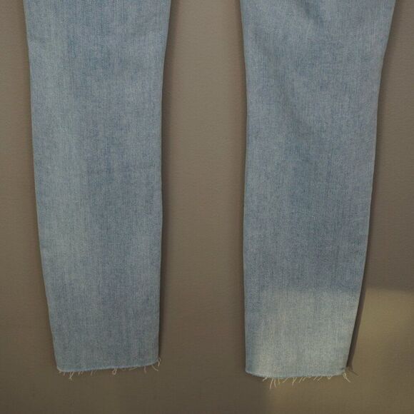 New Paige Skyline Ankle Peg Raw Hem Mid Rise Jeans in Daralyn Destructed size 25 - Picture 10 of 16